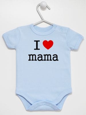 i love mama body z krótkim rękawem kolor błękitny 009