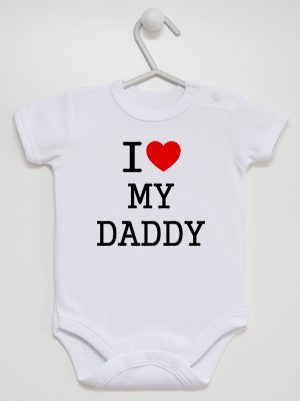 i love my daddy body z krótkim rękawem kolor biały 137