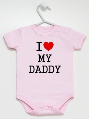 i love my daddy body z krótkim rękawem kolor różowy 137