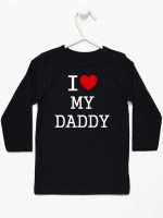 i love my daddy koszulka z długim rękawem kolor czarny 137
