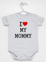 i love my mommy body z krótkim rękawem kolor szary 138