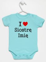 i love siostrę z imieniem body z krótkim rękawem kolor miętowy 169 i love siostrę z imieniem body z krótkim rękawem kolor miętowy 169