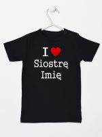 i love siostrę z imieniem koszulka z krótkim rękawem kolor czarny 169