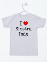 i love siostrę z imieniem koszulka z krótkim rękawem kolor szary 169