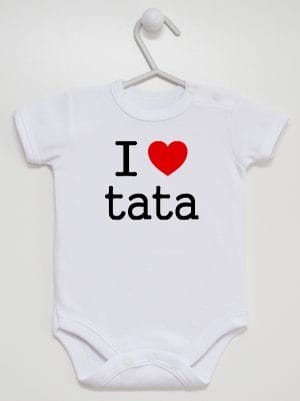 i love tata body z krótkim rękawem kolor biały 010