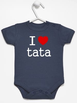 i love tata body z krótkim rękawem kolor granatowy 010