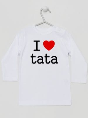 i love tata koszulka z długim rękawem kolor biały 010