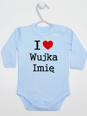 i love wujka z imieniem body z długim rękawem kolor błękitny 166