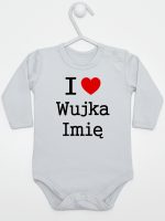 i love wujka z imieniem body z długim rękawem kolor szary 166 i love wujka z imieniem body z długim rękawem kolor szary 166