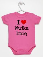 i love wujka z imieniem body z krótkim rękawem kolor ciemny rózowy 166 i love wujka z imieniem body z krótkim rękawem kolor ciemny rózowy 166