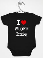i love wujka z imieniem body z krótkim rękawem kolor czarny 166 i love wujka z imieniem body z krótkim rękawem kolor czarny 166