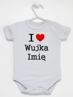 i love wujka z imieniem body z krótkim rękawem kolor szary 166 i love wujka z imieniem body z krótkim rękawem kolor szary 166