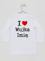 i love wujka z imieniem koszulka z długim rękawem kolor biały 166