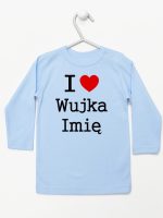 i love wujka z imieniem koszulka z długim rękawem kolor błękitny 166