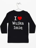 i love wujka z imieniem koszulka z długim rękawem kolor czarny 166