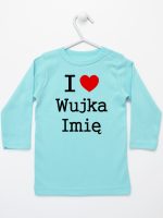 i love wujka z imieniem koszulka z długim rękawem kolor miętowy 166