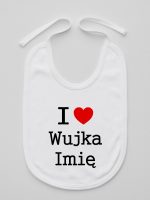 i love wujka z imieniem śliniak niemowlęcy kolor biały 166