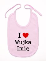 i love wujka z imieniem śliniak niemowlęcy kolor różowy 166