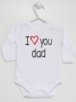i love you dad z sercem body z długim rękawem kolor biały 089 i love you dad z sercem body z długim rękawem kolor biały 089
