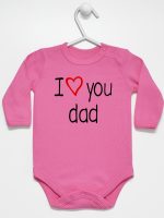 i love you dad z sercem body z długim rękawem kolor ciemny różowy 089 i love you dad z sercem body z długim rękawem kolor ciemny różowy 089