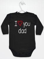 i love you dad z sercem body z długim rękawem kolor czarny 089 i love you dad z sercem body z długim rękawem kolor czarny 089