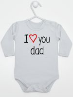 i love you dad z sercem body z długim rękawem kolor szary 089 i love you dad z sercem body z długim rękawem kolor szary 089