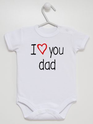 i love you dad z sercem body z krótkim rękawem kolor biały 089
