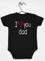 i love you dad z sercem body z krótkim rękawem kolor czarny 089 i love you dad z sercem body z krótkim rękawem kolor czarny 089