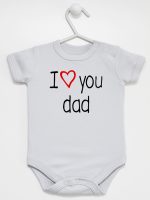 i love you dad z sercem body z krótkim rękawem kolor szary 089 i love you dad z sercem body z krótkim rękawem kolor szary 089
