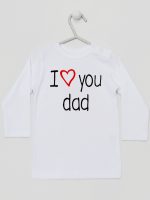 i love you dad z sercem koszulka z długim rękawem kolor biały 089