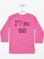 i love you dad z sercem koszulka z długim rękawem kolor ciemny różowy 089