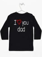 i love you dad z sercem koszulka z długim rękawem kolor czarny 089