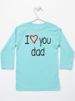 i love you dad z sercem koszulka z długim rękawem kolor miętowy 089