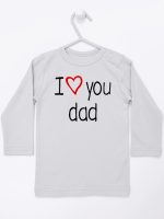 i love you dad z sercem koszulka z długim rękawem kolor szary 089