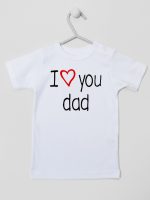 i love you dad z sercem koszulka z krótkim rękawem kolor biały 089
