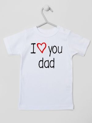 i love you dad z sercem koszulka z krótkim rękawem kolor biały 089