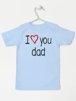 i love you dad z sercem koszulka z krótkim rękawem kolor błękitny 089
