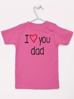 i love you dad z sercem koszulka z krótkim rękawem kolor ciemny różowy 089