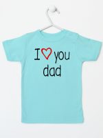 i love you dad z sercem koszulka z krótkim rękawem kolor miętowy 089