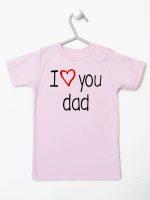 i love you dad z sercem koszulka z krótkim rękawem kolor różowy 089