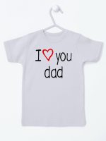 i love you dad z sercem koszulka z krótkim rękawem kolor szary 089
