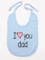 i love you dad z sercem śliniak niemowlęcy kolor błękitny 089