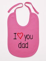 i love you dad z sercem śliniak niemowlęcy kolor ciemny różowy 089