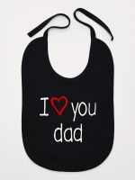 i love you dad z sercem śliniak niemowlęcy kolor czarny 089