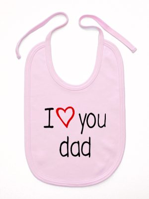 i love you dad z sercem śliniak niemowlęcy kolor różowy 089