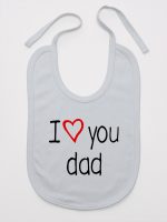 i love you dad z sercem śliniak niemowlęcy kolor szary 089