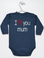 i love you mum z sercem body z długim rękawem kolor granatowy 088