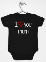 i love you mum z sercem body z krótkim rękawem kolor czarny 088