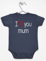 i love you mum z sercem body z krótkim rękawem kolor granatowy 088