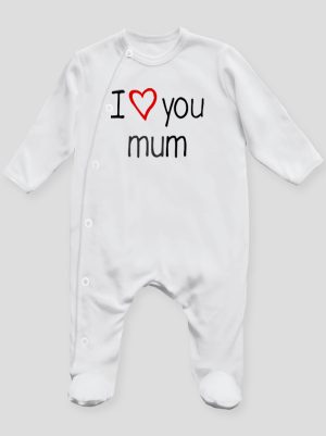 i love you mum z sercem pajacyk śpioszek ze stópkami 088
